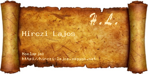 Hirczi Lajos névjegykártya