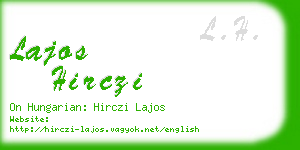 lajos hirczi business card